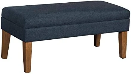 Homepop Home Decor | Upholstered Decorative Storage Ottoman Bench | Ottoman Bench With Storage For Living Room & Bedroom | Decorative Home Furniture, Navy Large 10 Homepop Home Decor | Upholstered Decorative Storage Ottoman Bench | Ottoman Bench With Storage For Living Room & Bedroom | Decorative Home Furniture, Navy Large - Image 8