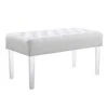 Linon Ella Glitz Acrylic Leg Bench, 35"Wx17"Dx18"H, White -Amazon Store 31RsszOvOoL