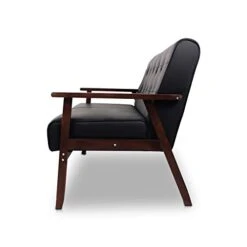JIASTING Mid-Century Modern Solid Loveseat Sofa Upholstered Faux Leather Couch 2-Seat Wood Armchair Living Room/Outdoor Lounge Chair,50”W Black 10 JIASTING Mid-Century Modern Solid Loveseat Sofa Upholstered Faux Leather Couch 2-Seat Wood Armchair Living Room/Outdoor Lounge Chair,50”W Black -Amazon Store 31Ruz07RCvL