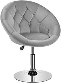 Yaheetech Round Tufted Back Chair Living Room Chair Contemporary Height Adjustable Vanity Chair 360° Swivel Accent Chair Modern Look, White -Amazon Store 31RwObU32fL. AC