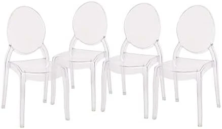 Flash Furniture Ghost Side Chair In Transparent Crystal & Hard Silver Tufted Vinyl Chiavari Chair Cushion 6 Flash Furniture Ghost Side Chair In Transparent Crystal & Hard Silver Tufted Vinyl Chiavari Chair Cushion - Image 4