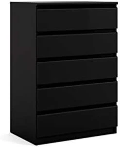 Tvilum, Handle-free, Contemporary, Bedroom Furniture, College Living 5 Drawer Chest, Black -Amazon Store 31S3Ag0 tWL. AC