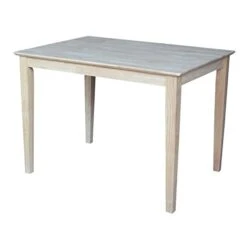 International Concepts Solid Wood Top Table With Shaker Legs, Standard Height