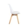 LSSBOUGHT Mid Century Modern Dining Chairs,Shell Lounge Plastic Side Chair With Soft Padded And Wooden Legs For Dining Room Living Room Bedroom Kitchen Set Of 2 (White) -Amazon Store 31S9HrLZXsL 1