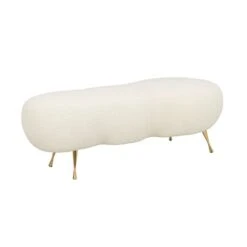 TOV Furniture Welsh Modern Faux Sheepskin Entryway Bench, 56.3", Beige 9 TOV Furniture Welsh Modern Faux Sheepskin Entryway Bench, 56.3", Beige -Amazon Store 31SC034pxbL