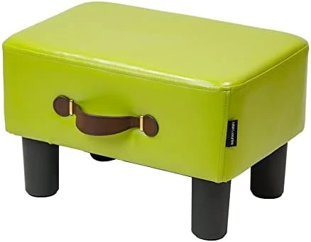 H&B Luxuries Footstool Small Ottoman, PU Leather Small Ottoman Foot Rest,16.14" Extended Rectangular Footstool With Carry,Ottoman For Living Room, Bedroom, Couch,Patio,Cloakroom (Light Brown) 10 H&B Luxuries Footstool Small Ottoman, PU Leather Small Ottoman Foot Rest,16.14" Extended Rectangular Footstool With Carry,Ottoman For Living Room, Bedroom, Couch,Patio,Cloakroom (Light Brown) - Image 8