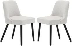 MINCETA Dining Chair,Morden Wood Leg Upholstered Kitchen Chair Set Of 2,PU In Cream White -Amazon Store 31SGOljKOSL. AC