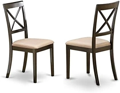 East West Furniture WHI-W Dining Chairs, BOC-BLK-W 5 East West Furniture WHI-W Dining Chairs, BOC-BLK-W - Image 3
