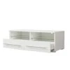MENGK White TV Cabinet Has Two Drawers With Dual End Color-Changing LED Light Strip -Amazon Store 31SIvxUj0dL