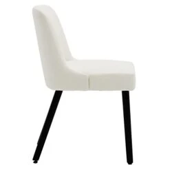 MINCETA Dining Chair,Morden Wood Leg Upholstered Kitchen Chair Set Of 2,PU In Cream White -Amazon Store 31SJAkrgVLL