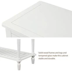 42" Wide Console Table Sideboard Buffet Server With 2 Doors And Bottom Shelf, Sideboard Storage Cabinet For Living Room (White) 17 42" Wide Console Table Sideboard Buffet Server With 2 Doors And Bottom Shelf, Sideboard Storage Cabinet For Living Room (White) -Amazon Store 31SONxYwdfL
