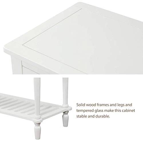42" Wide Console Table Sideboard Buffet Server With 2 Doors And Bottom Shelf, Sideboard Storage Cabinet For Living Room (White) 8 42" Wide Console Table Sideboard Buffet Server With 2 Doors And Bottom Shelf, Sideboard Storage Cabinet For Living Room (White) - Image 6