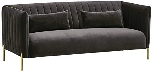 Amazon Brand – Rivet Frederick Mid-Century Channel Tufted Leather Chair, 38"W, Taupe 8 Amazon Brand – Rivet Frederick Mid-Century Channel Tufted Leather Chair, 38"W, Taupe - Image 6