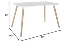 Modway Field 47" Mid-Century Modern Rectangle Kitchen And Dining Room Table In White -Amazon Store 31SpXsURbzL