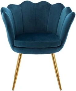 Chairus Small Accent Chair For Living Room, Velvet Gold Cute Vanity Chair With Back For Makeup Room, Upholstered Shell Shaped Office Guest Modern Chair Arm Chair, Cream White -Amazon Store 31TCsmL9pLL. AC