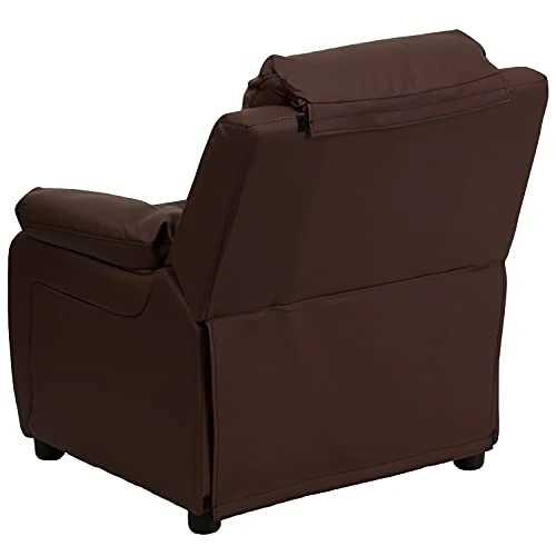 Flash Furniture Charlie Deluxe Padded Contemporary Brown LeatherSoft Kids Recliner With Storage Arms 7 Flash Furniture Charlie Deluxe Padded Contemporary Brown LeatherSoft Kids Recliner With Storage Arms - Image 5