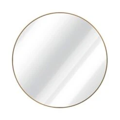 24" Round Mirror Hanging Wall Mounted Circular Mirror Modern Large Circle Mirror Brushed Frame For Bathroom, Vanity, Living Room, Bedroom, Entryway Wall Decor (Gold, 24 Inch)
