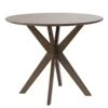 Giantex 36 Inch Round Wood Dining Table, Farmhouse Kitchen Table With Intersecting Pedestal Base & Adjustable Foot Pads, Vintage Coffee Table W/Tabletop & Solid Wood Legs, Modern Side Table, Walnut