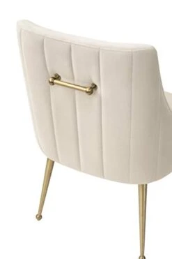 MEXIYA Irina Dining Chair Beige Easy Clean Velvet Upholstered Side Chair With Brushed Gold Leg -Amazon Store 31ThP9WzPFL