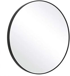 FuQiBasics Large Black Aluminum Mirror For Bathroom, Wall Mirror 30"x40" Glass Panel Vanity Or Mirrors For Wall, Rounded Corner Rectangle Hangs Horizontal Or Vertical -Amazon Store 31U4da0KZbL. AC