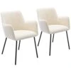 ONEVOG Small Dining Room Boucle Dining Chairs Lumbar Support Upholstered Chair, White Club Chairs Set Of 2 With Low Back For Living Room, Club Guest Comfy Chair For Working Or Studying -Amazon Store 31U7Ip3v8XL