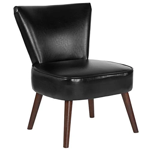 Flash Furniture HERCULES Holloway Series Black LeatherSoft Retro Chair 3 Flash Furniture HERCULES Holloway Series Black LeatherSoft Retro Chair