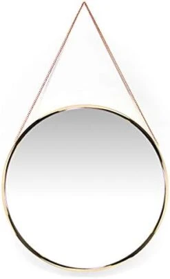 Infinity Instruments Franc Large 18 Inch Round Wall Mirror With Chain, Easy-to-Hang Circular Wall Mirror With Durable Metal Chain, Add Fashion To Any Room, Pink -Amazon Store 31UIfU9qDxL. AC