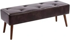 Furnimart Faux Leather Bench Ottoman, Tufted Button Bedroom Benches Footrest Stool In Solid Metal Legs, Long And Dining Bench, Indoor Bench For Entryway Living Room Bedroom (Leather-Black) 25 Furnimart Faux Leather Bench Ottoman, Tufted Button Bedroom Benches Footrest Stool In Solid Metal Legs, Long And Dining Bench, Indoor Bench For Entryway Living Room Bedroom (Leather-Black) -Amazon Store 31UT3UywQL. AC