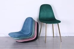 Pozbee Velvet Dining Chairs Set Of 4, Midcentury Modern Kitchen Chairs With Gold Chrome Legs, Elegant Dining Room Chairs (Dark Green) -Amazon Store 31UTCnYJcHL