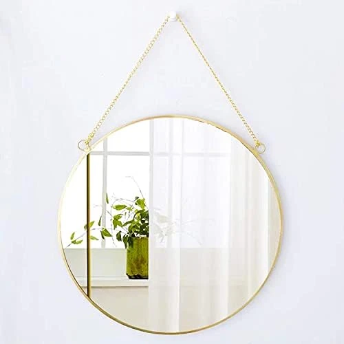 CoolXuan Round Hanging Mirror For Wall Gold 11.81” Circle Mirror With Chain Wall Mounted For Minimalist Home Decor… 15 CoolXuan Round Hanging Mirror For Wall Gold 11.81” Circle Mirror With Chain Wall Mounted For Minimalist Home Decor… - Image 13