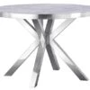 AZhome Dining Table, 45" Round Dining Room Table With Silver Mirrored Stainless Steel -Amazon Store 31UbLCaOjwL