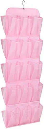 AOODA Hanging Kids Shoe Organizer For Closet Rod Double Sided 30 Large Pockets Baby Shoe Rack For Toddler Shoe Holder With Rotating Hanger For Barbie, Baby Nursery, (Pink) 9 AOODA Hanging Kids Shoe Organizer For Closet Rod Double Sided 30 Large Pockets Baby Shoe Rack For Toddler Shoe Holder With Rotating Hanger For Barbie, Baby Nursery, (Pink) - Image 7