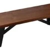 Cortesi Home Marli Dining Bench With Black Steel Trestle Frame, Brown, CH-DB905739