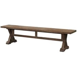 Uttermost Stratford Gray Wash Wood Bench