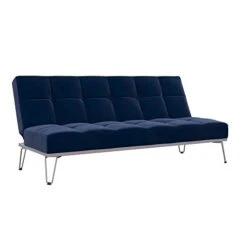 Novogratz 2347679N Elle, Convertible Sofa Bed And Couch Futon, Blue