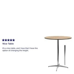 Flash Furniture Lars 36'' Round Wood Cocktail Table With 30'' And 42'' Columns -Amazon Store 31Vfcjzg4JL