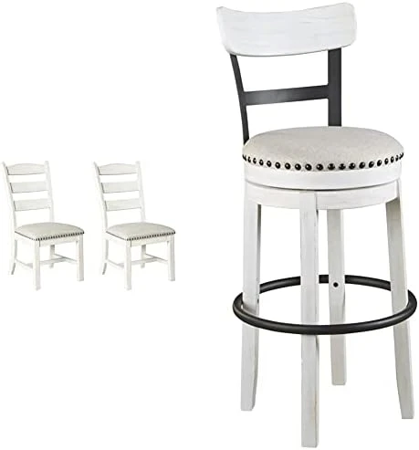 Signature Design By Ashley Valebeck Vintage Farmhouse Cushioned Dining Chair, 2 Count, Whitewash 10 Signature Design By Ashley Valebeck Vintage Farmhouse Cushioned Dining Chair, 2 Count, Whitewash - Image 8