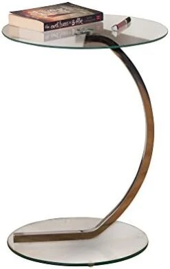 ASPECT Merlin Glass Round Table, 40 X 54 Cm, Clear -Amazon Store 31VlwQOt1NL. AC