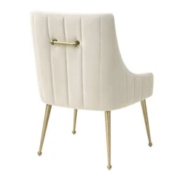 MEXIYA Irina Dining Chair Beige Easy Clean Velvet Upholstered Side Chair With Brushed Gold Leg -Amazon Store 31Vvzk31guL