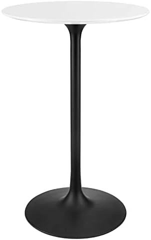 Modway Lippa Dining Table, 28" Artificial Marble Round Top, White 7 Modway Lippa Dining Table, 28" Artificial Marble Round Top, White - Image 5