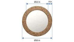 KOUBOO Round Rope Wall Mirror, Chequered, Beige/Natural -Amazon Store 31WR4yaVeWL