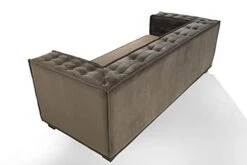 Iconic Home Bryant Sofa Velvet Upholstered Tufted Wide Armrest Tight Back Shelter Arm Design Espresso Finished Wooden Legs Modern Contemporary, GREY -Amazon Store 31Wi5XO2ASL