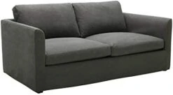 Amazon Brand – Stone & Beam Faraday Down-Filled Casual Slipcovered Sofa, 89"W, Charcoal Grey -Amazon Store 31WuE1xpLiL. AC