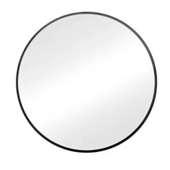 SHIGAKEN 19.7" Small Round Mirror, Brushed Metal Frame, Wall-Mounted Mirror, Wall Decor, For Bedroom, Bathroom, Living Room, Entryway, Aluminum Alloy -Black -Amazon Store 31WzJWjGrPL