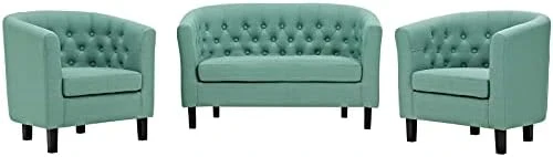 Modway Prospect Upholstered Fabric Living Room, Loveseat And Two Armchairs Set, Azure 15 Modway Prospect Upholstered Fabric Living Room, Loveseat And Two Armchairs Set, Azure - Image 13