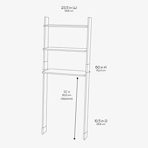 Zenna Home 9431CH, Leaning Wood Ladder-Style Bathroom Spacesaver, Espresso 5 Zenna Home 9431CH, Leaning Wood Ladder-Style Bathroom Spacesaver, Espresso - Image 3
