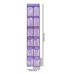 ANZORG Closet Shoe Organizer Behind Door Hanging Closet Kids Shoe Rack With 12 Clear Large Pockets (12 Pockets-Purple) -Amazon Store 31X4tVD8zCL
