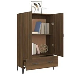 VidaXL Highboard Brown Oak 27.6"x12.2"x45.3" Engineered Wood -Amazon Store 31X6HbTz8XL