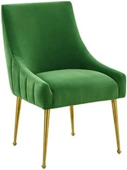 MEXIYA Irina Dining Chair Beige Easy Clean Velvet Upholstered Side Chair With Brushed Gold Leg -Amazon Store 31XQ61f8UjL. AC