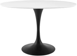 Modway Lippa 60" Oval-Shaped Mid-Century Modern Dining Table With Artificial Marble Top And White Base -Amazon Store 31XQL1H36gL. AC